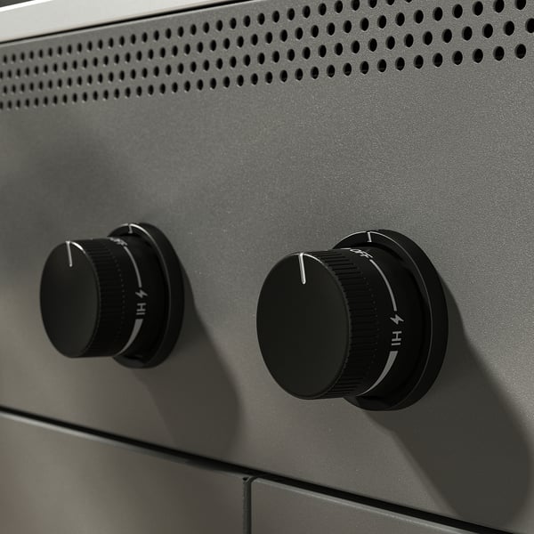 BÅTSKÄR Gas barbecue with side burner, outdoor/dark grey, 120x60 cm