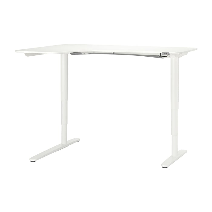 BEKANT corner desk left sit/stand, white, 160x110 cm IKEA