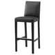 BERGMUND Bar stool with backrest, black/Glose black, 75 cm