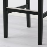 BERGMUND Bar stool with backrest, black/Glose black, 75 cm