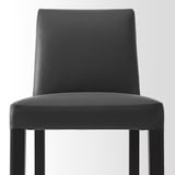 BERGMUND Bar stool with backrest, black/Glose black, 75 cm