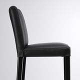 BERGMUND Bar stool with backrest, counter height black/Glose black, 62 cm