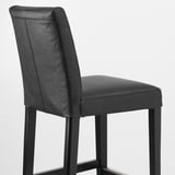 BERGMUND Bar stool with backrest, counter height black/Glose black, 62 cm