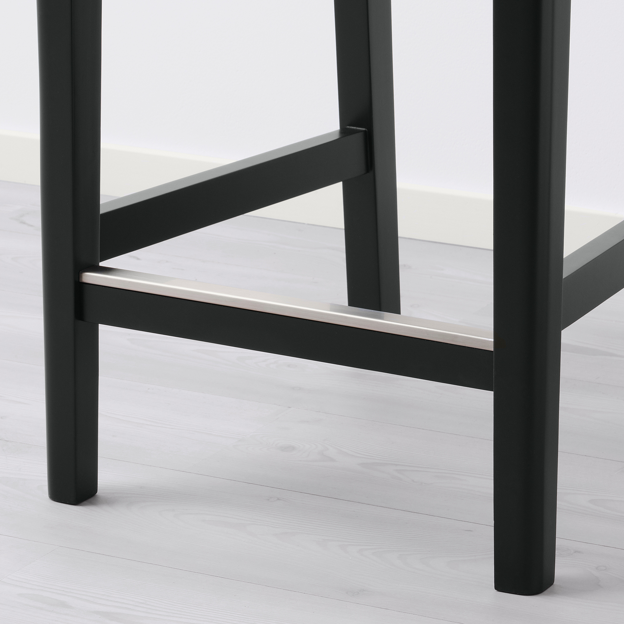 BERGMUND Bar stool with backrest frame, black, 62 cm