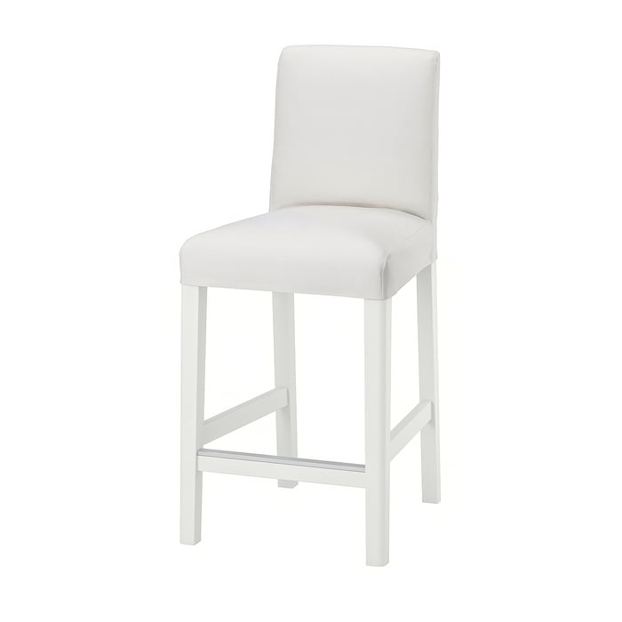BERGMUND bar stool with backrest, white/Inseros white, 62 cm IKEA