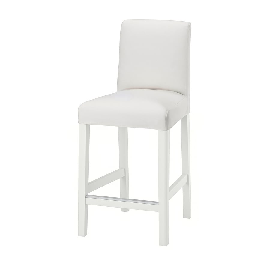 BERGMUND bar stool with backrest, white/Inseros white, 62 cm IKEA