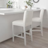 BERGMUND Bar stool with backrest, white/Inseros white, 62 cm