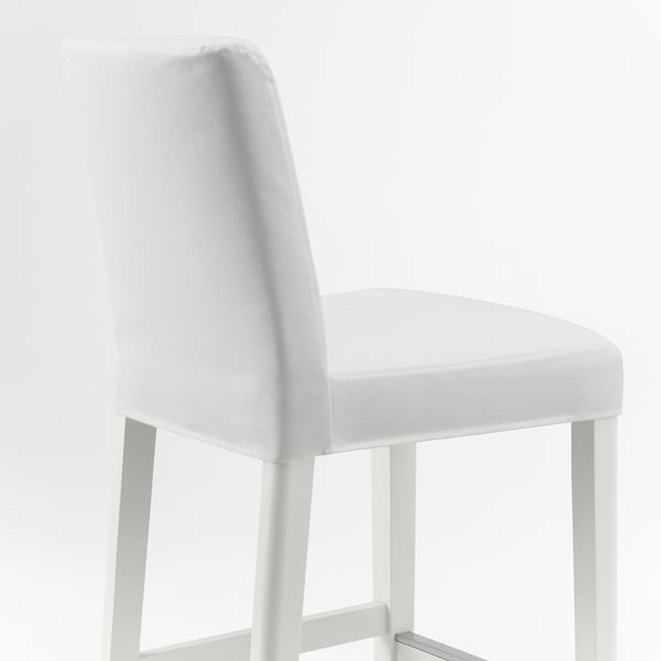 BERGMUND Bar stool with backrest, white/Inseros white, 62 cm