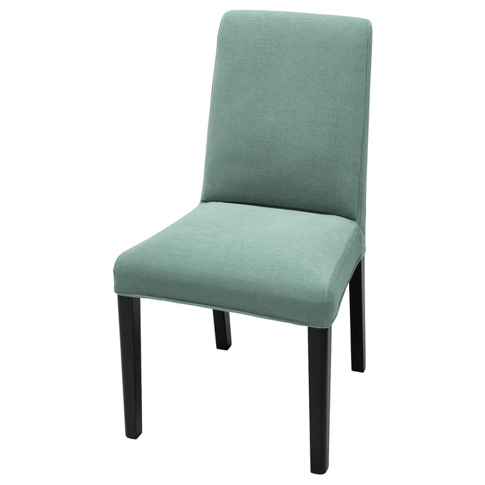 BERGMUND Chair, black/Ljungen light green - IKEA