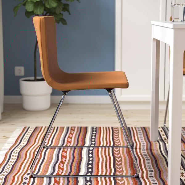 BERNHARD Chair, chromeplated, Mjuk goldenbrown IKEA