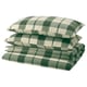 Option: BESKSÖTEMAL Duvet cover and 2 pillowcases, green/check, 200x200/50x80 cm