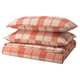 BESKSÖTEMAL Duvet cover and 2 pillowcases, red-brown/check, 200x200/50x80 cm