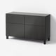 BESTÅ Storage combination w doors/drawers, black-brown/Lappviken/Stubbarp black-brown, 120x42x74 cm