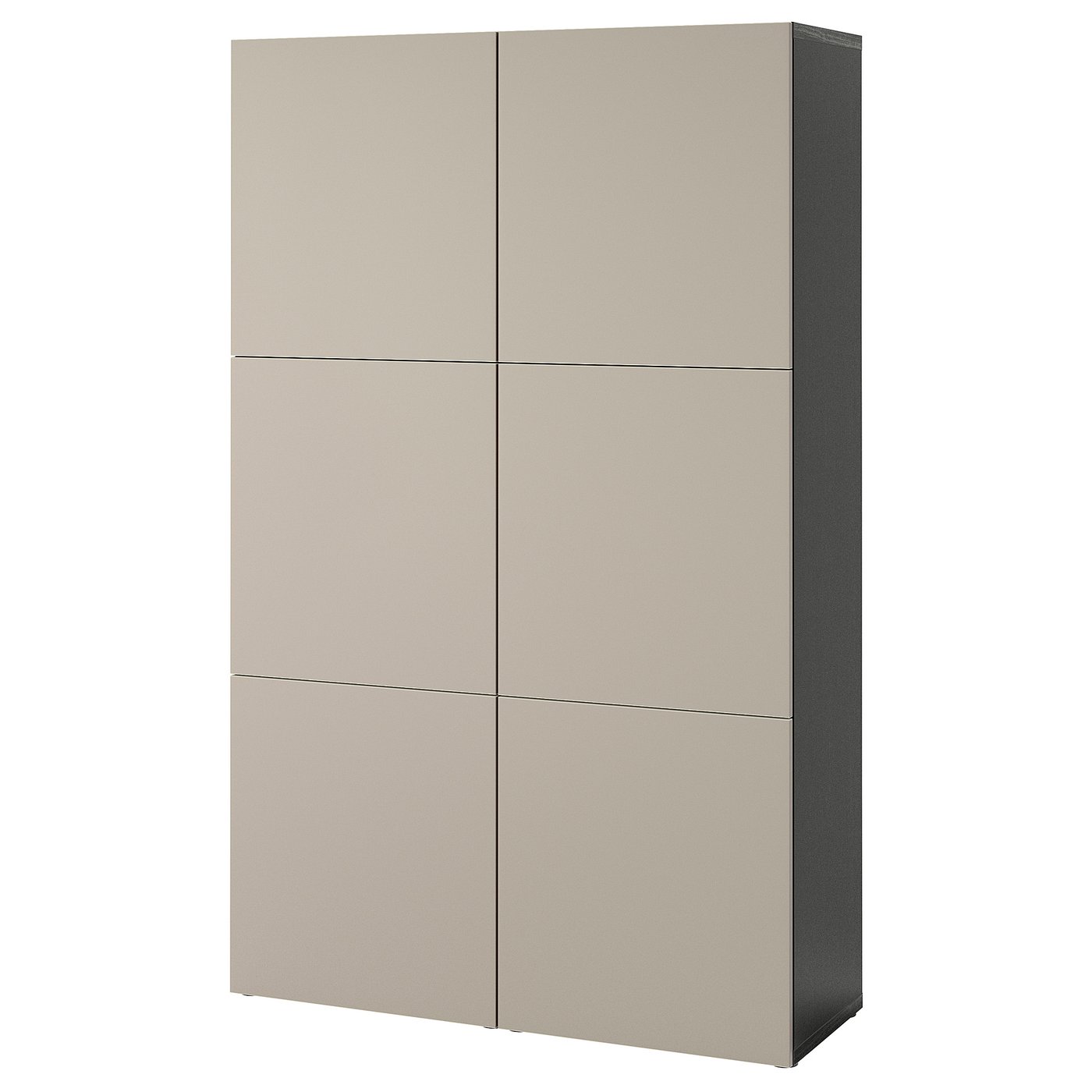 BESTÅ storage combination with doors, blackbrown/Lappviken light grey