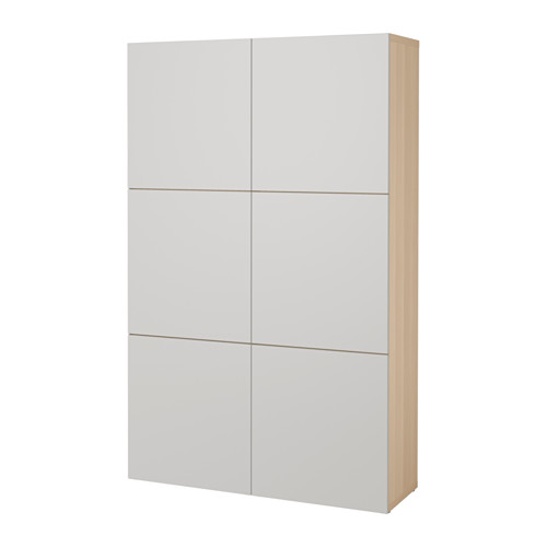 BESTÅ Storage combination with doors white stained oak effect