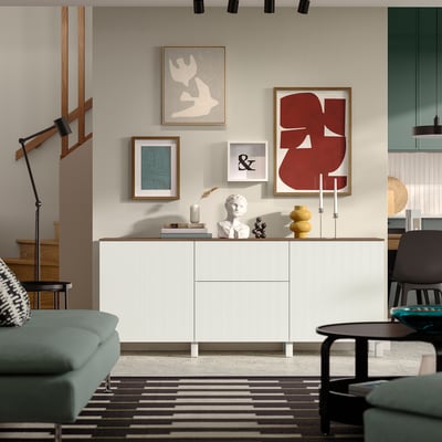 BESTÅ Storage combination with drawers, white/Förvaltare white, 180x42x75 cm
