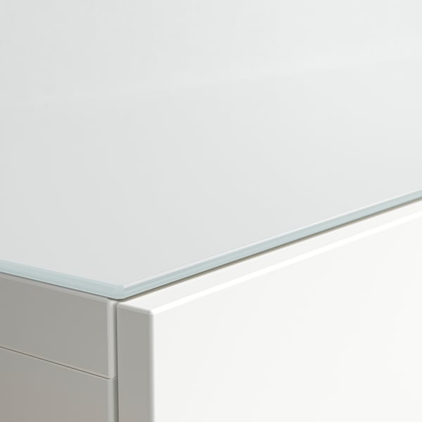 BESTÅ top panel, glass white/light green, 120x40 cm IKEA