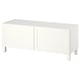 BEST脜 TV bench with doors, white Hanviken/Stubbarp/white, 120x42x48 cm