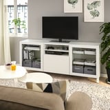 BESTÅ TV bench with drawers, white/Lappviken/Stubbarp Sindvik, 180x42x74 cm