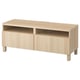 BEST脜 TV bench with drawers, white stained oak effect/Lappviken/Stubbarp white stained oak effect, 120x42x48 cm