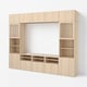 BESTÅ TV storage combination/glass doors, white stained oak effect/Lappviken white stained oak eff clear glass, 300x42x231 cm
