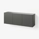 BESTÅ Wall-mounted cabinet combination, dark grey/Lappviken dark grey, 180x42x64 cm