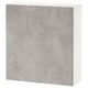 A white BESTÅ storage unit with a grey-textured door in a square shape.