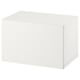 White rectangular BESTÅ storage unit with smooth surface.