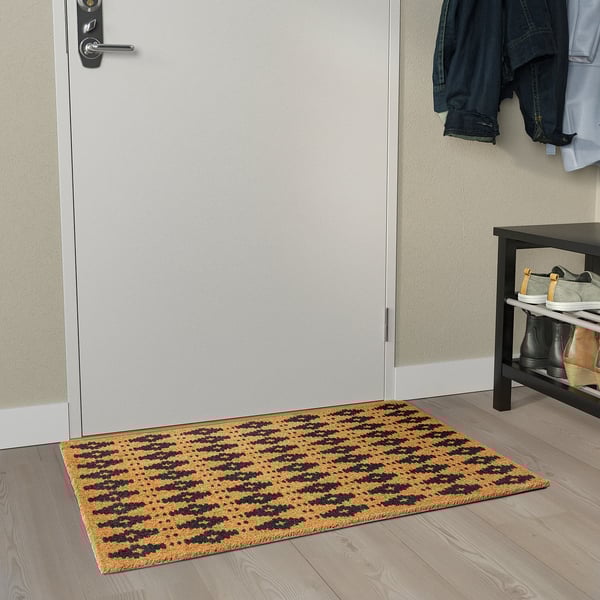BETALVÄG Door mat, coir/geometric, 60x90 cm