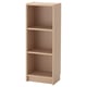 BILLY Bookcase, white stained oak veneer, 40x28x106 cm