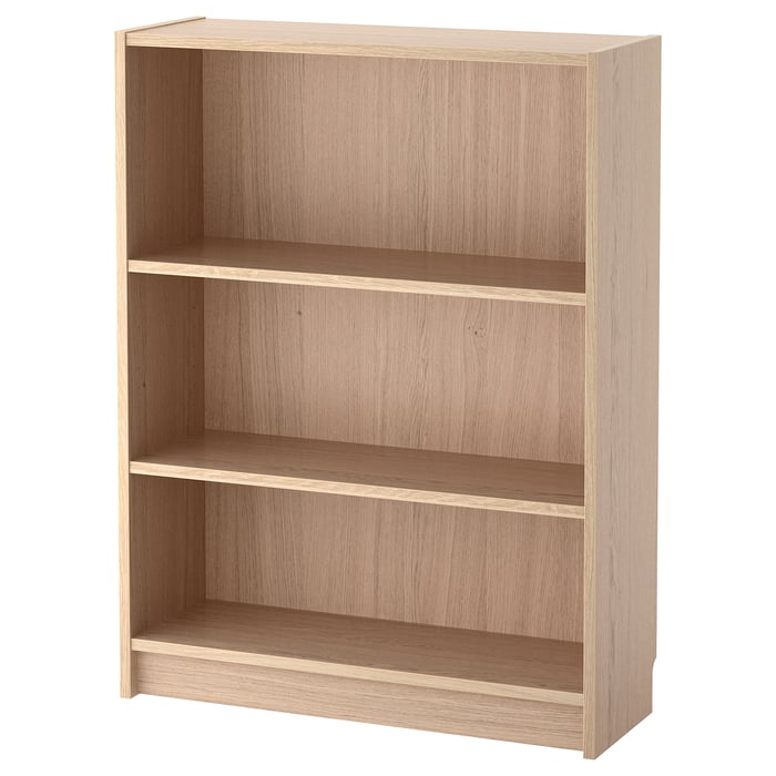 BILLY Bookcase, white stained oak veneer, 80x28x106 cm IKEA