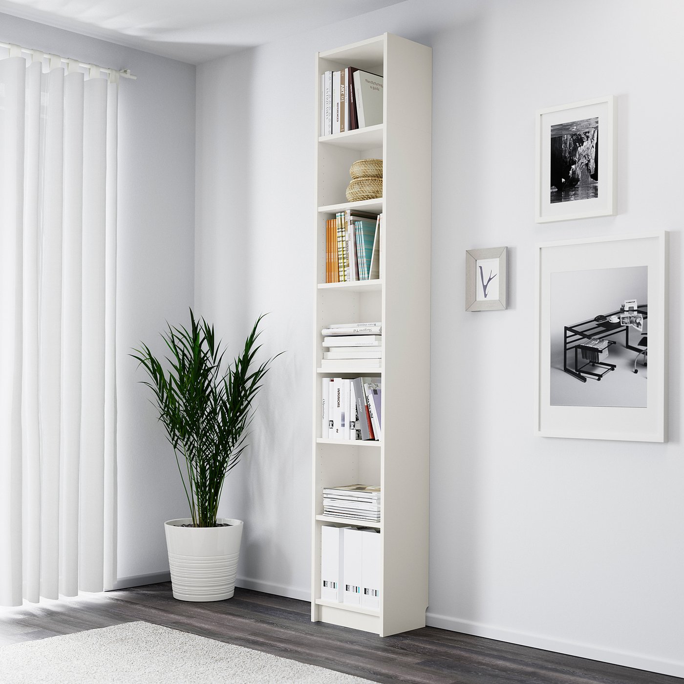 BILLY White Bookcase with Extension 40x28x237 cm
