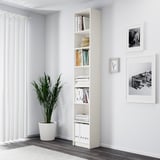 BILLY Bookcase with height extension unit, white, 40x28x237 cm