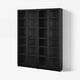 BILLY / OXBERG Bookcase combination w glass doors, black oak effect, 160x202 cm