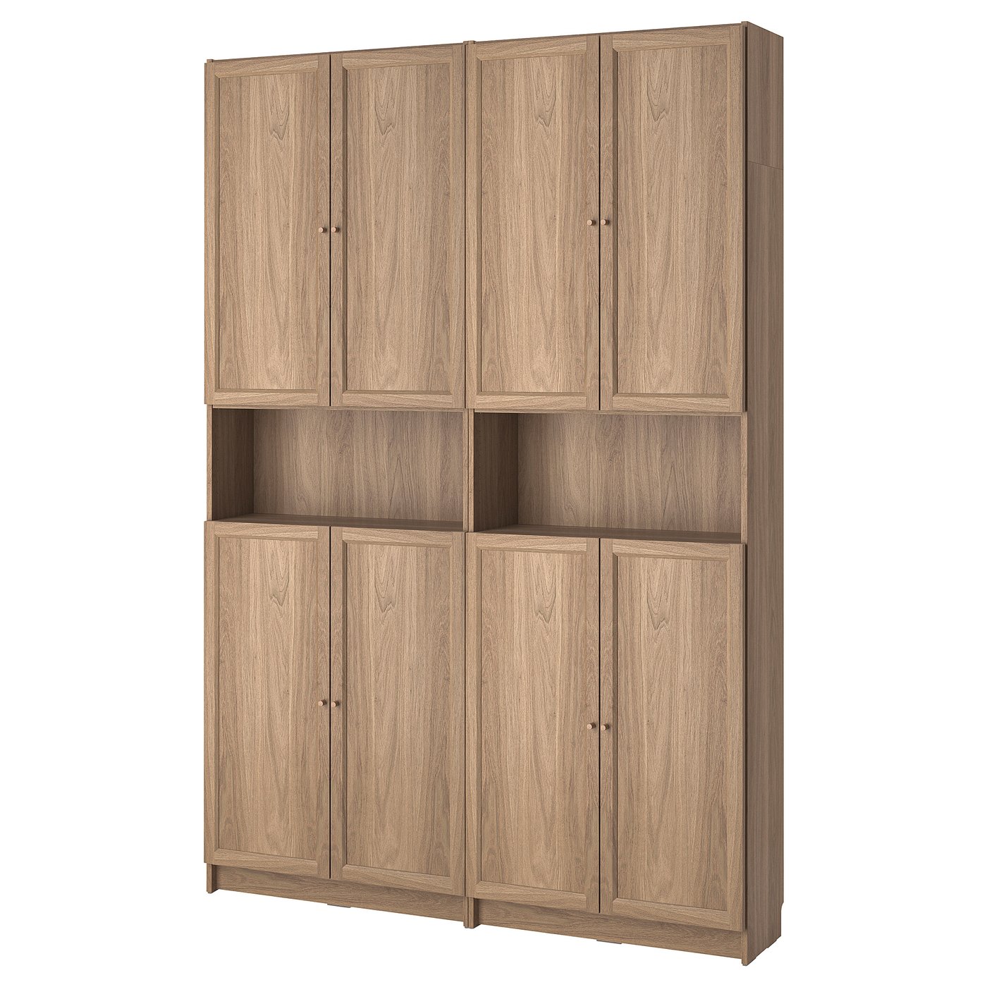 BILLY / OXBERG bookcase w height extension ut/drs, oak effect