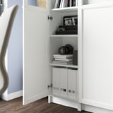 BILLY / OXBERG Bookcase w hght ext ut/pnl/glss drs, white/glass, 120x30x237 cm