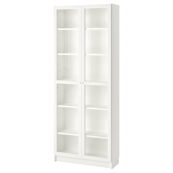 BILLY / OXBERG Bookcase, white, 80x30x202 cm IKEA