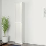BILLY / OXBERG Bookcase with door, white, 40x30x202 cm