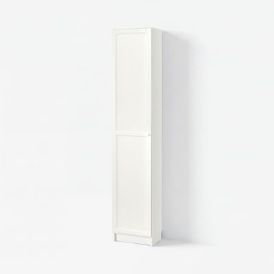 BILLY / OXBERG Bookcase with door, white, 40x30x202 cm