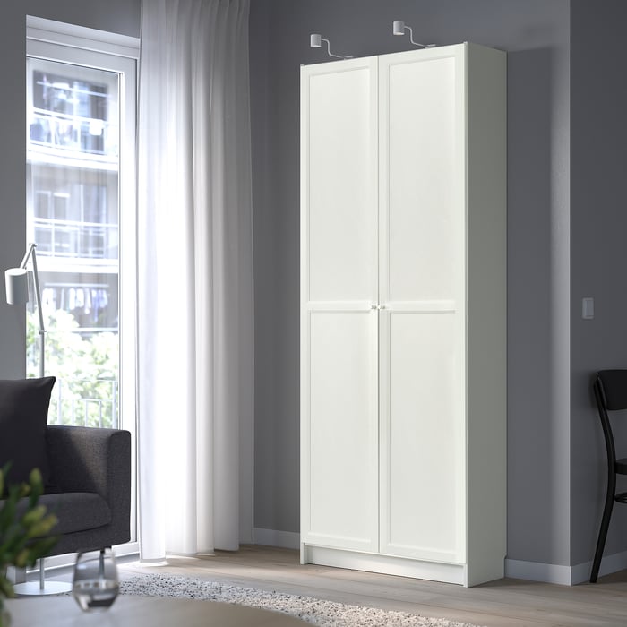 BILLY / OXBERG bookcase with doors, white IKEA