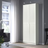 BILLY / OXBERG Bookcase with doors, white, 80x30x202 cm