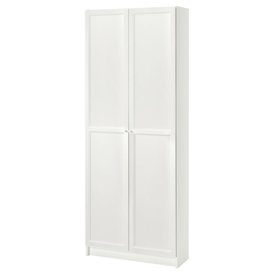 BILLY / OXBERG bookcase with doors, white IKEA