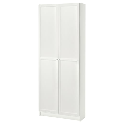 BILLY / OXBERG bookcase with doors, white IKEA