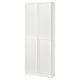 BILLY / OXBERG Bookcase with doors, white, 80x30x202 cm