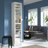 BILLY / OXBERG Bookcase with glass door, white/glass, 40x30x202 cm