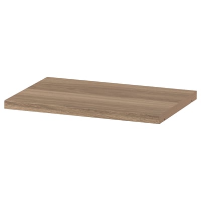 BILLY shelf - brown, rectangular, wooden surface for storage.