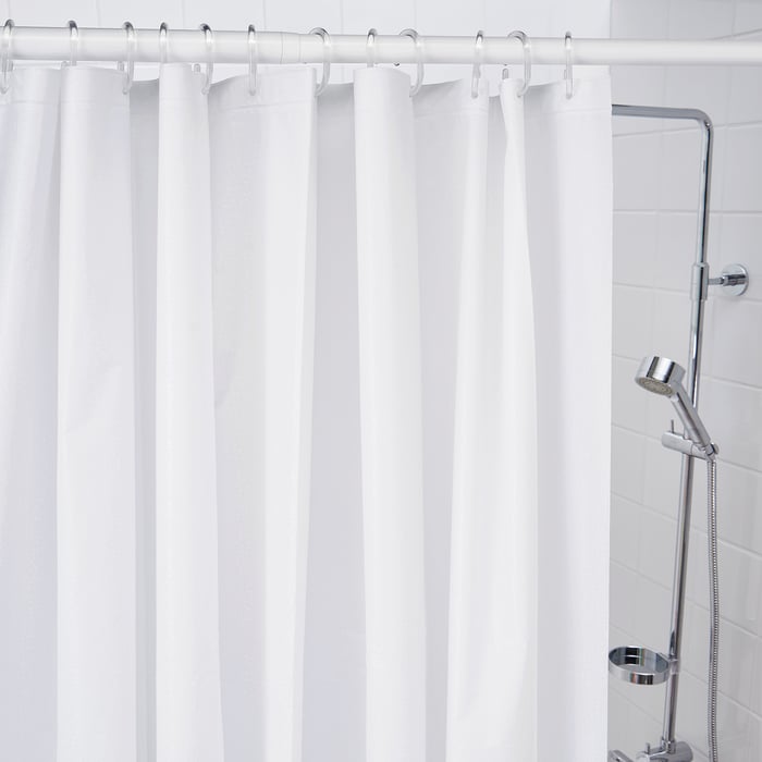 BJÄRSEN shower curtain, white, 180x200 cm - IKEA