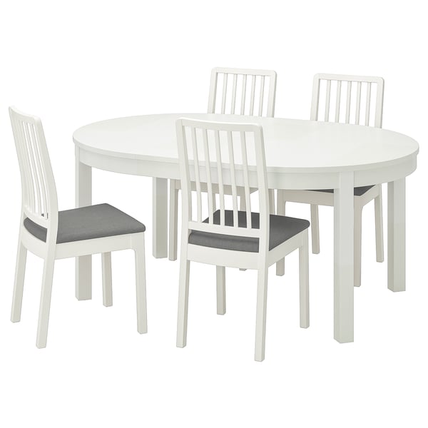 Bjursta Ekedalen Table And 4 Chairs White Orrsta Light Grey Ikea