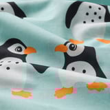 BLÅVINGAD Duvet cover and pillowcase, penguin pattern/light turquoise, 150x200/50x80 cm