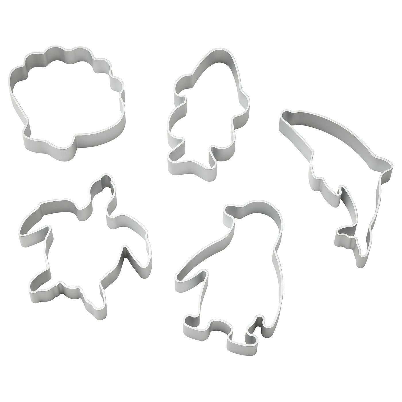 BLÅVINGAD Modelling dough cutters, set of 5 - aluminium-colour